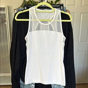 Lululemon White Mesh Tank. PTP: 14”. Best for size 4. See description.